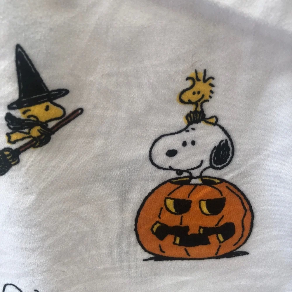 Peanuts Berkshire Halloween ￼Snoopy Queen Flat Sheet Charlie Brown Woodstock ￼